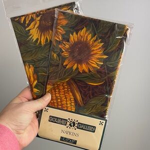 Gourmet‎ Gallery Sunflower Cloth Napkins lot of 4 NWT 90s Discontinued cotton